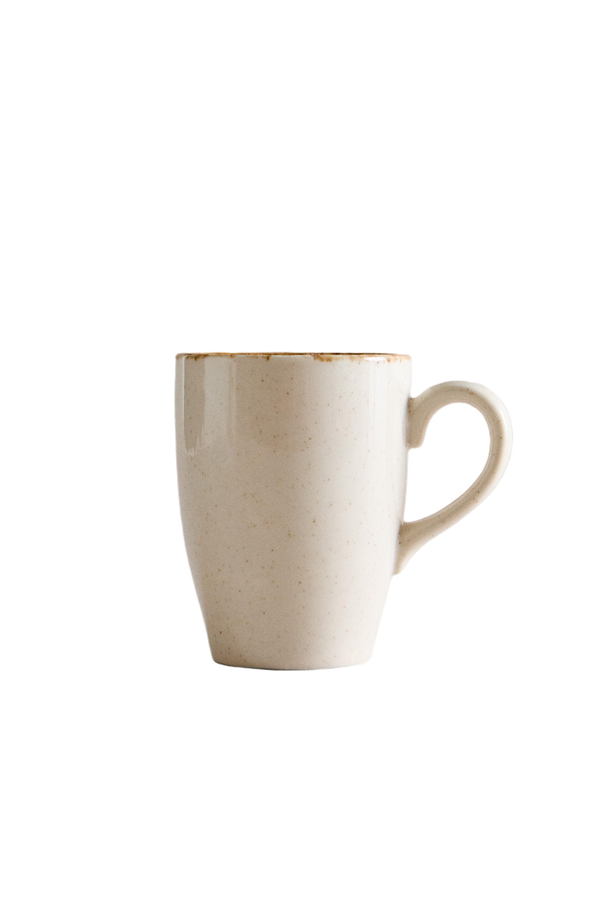 PORCELAIN MUG WITH ANTIQUE FINISH RIM